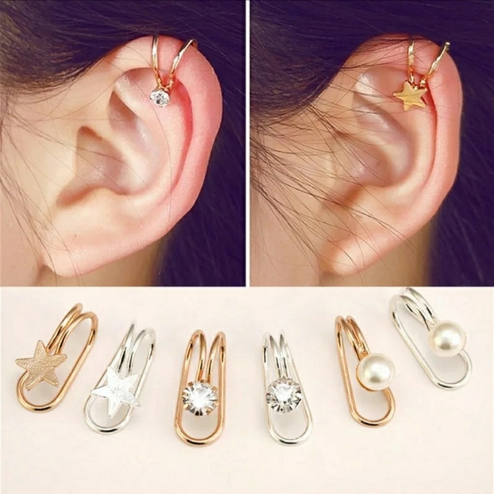 CZ ear cuff gold tone nwot